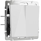 Выключатель двухклавишный (белый акрил) Werkel W1120041/  a064002