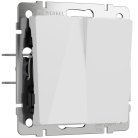 Выключатель двухклавишный (белый акрил) Werkel W1120041/  a064002