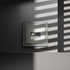 Розетка телевизионная встраиваемая TV+RJ45 кат. 6, (сталь) Voltum VLS060705 S70