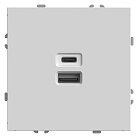 Розетка 2-местная USB + Type C (механизм), STEKKER 49879 RST10-5115-01
