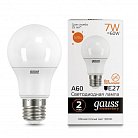 Лампа светодиодная Gauss 23217A E27 7W 3000K матовая Elementary A60 LED