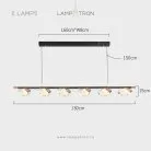 Реечный, рядный светильник AUBREY L 6 плафонов Lampatron f-aubrey-l-6 8785-24716