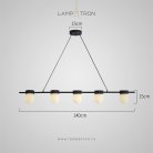 Реечный, рядный светильник TORVILL LONG 5 плафонов. Цвет черный Lampatron 8860-25018
