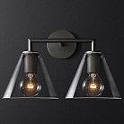 Бра Rh Utilitaire Funnel Shade Double Sconce Black 123266-22 ImperiumLoft