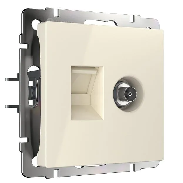 Розетка Werkel W1181303 ТВ+Ethernet RJ-45 6 cat.(слоновая кость) a056110 Розетка Werkel W1181303 ТВ+Ethernet RJ-45 6 cat.(слоновая кость) a056110