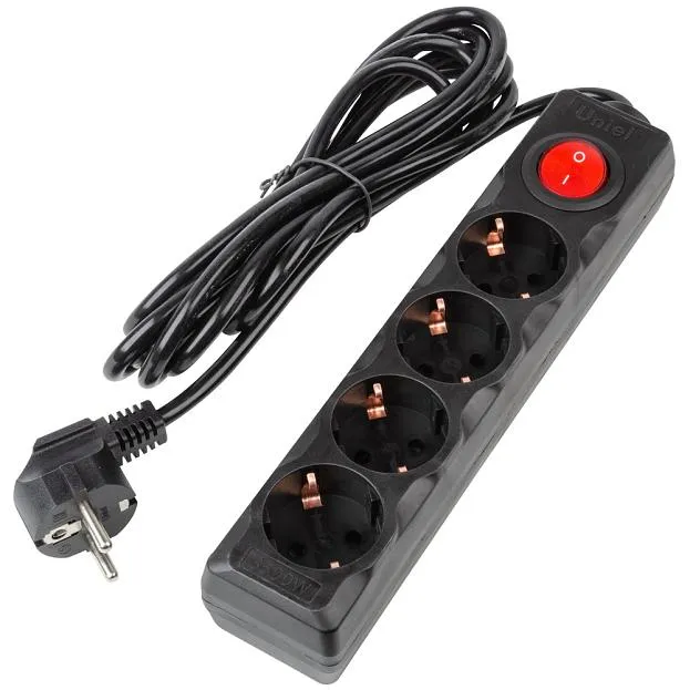 Розеточные блоки, удлинители Uniel S-GCU4-3B BLACK Ultra