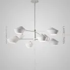 Люстра LANT 8 плафонов. Размер S. Цвет белый. Белый каркас. Lampatron 871-1311