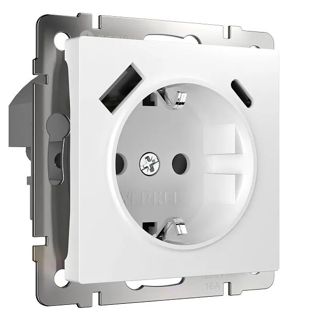 Розетка с быстрой зарядкой Werkel W1171701 USB Type A+С белая a056272