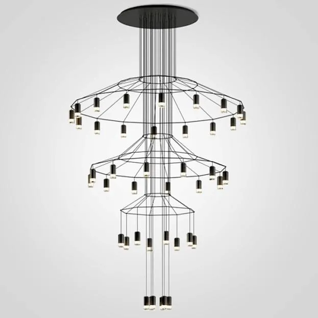 Подвесной светильник Vibia Wireflow Chandelier 0378 LED Suspension 42 lamp ImperiumLoft 75393-22 40.1639-0