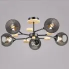 Потолочная люстра Reluce 06780-0.3-05 BK+WOOD