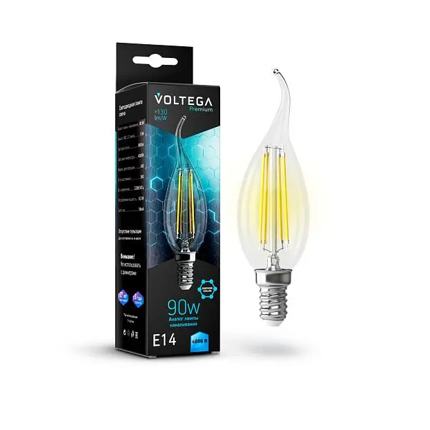 Светодиодная лампа Voltega 7133 Crystal Graphene Candle wind 9W 4000K E14 VG10-CW35E14cold9W-F Светодиодная лампа Voltega 7133 Crystal Graphene Candle wind 9W 4000K E14 VG10-CW35E14cold9W-F