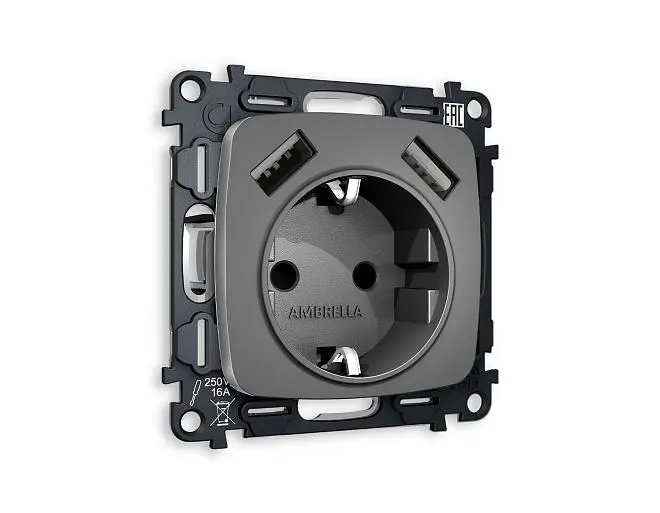 Комплект механизма электрической розетки Ambrella Volt MO659010 QUANT Комплект механизма электрической розетки Ambrella Volt MO659010 QUANT