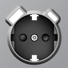 Накладка для розетки Schuko с зарядным устройством USB A+C, со шторками 16A 250В, матовый серый, Donel DE22940 A07