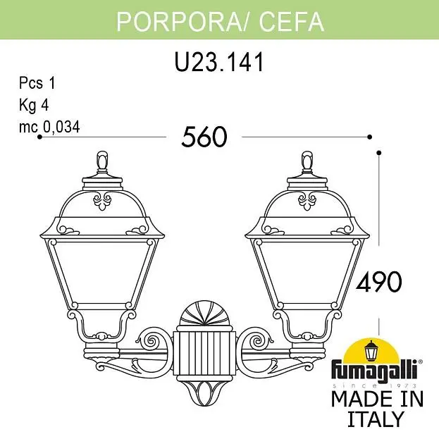 Светильник уличный настенный FUMAGALLI PORPORA/CEFA U23.141.000.VXE27 (U23.141.000.VXF1R) Светильник уличный настенный FUMAGALLI PORPORA/CEFA U23.141.000.VXE27 (U23.141.000.VXF1R)