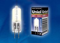 Лампочка галогеновая Uniel JC-220/35/G4 CL