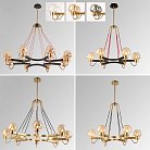 Подвесная люстра MONTALEMBERT by Studios 6 lamps Black/Transparent ImperiumLoft 208223-26 TWINKLE01