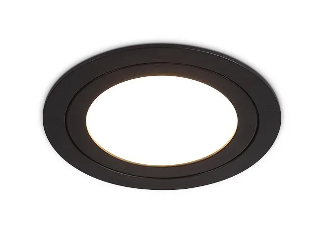 Встраиваемый светильник Ambrella light TN6604 BK черный IP44 GX53 max 15W D110*23