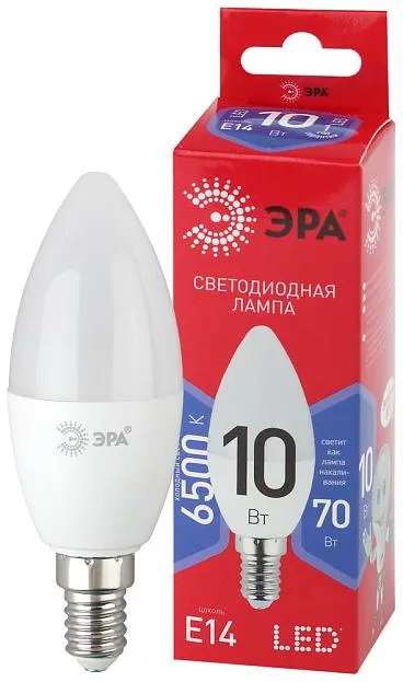 Лампочка светодиодная ЭРА LED B35-10W-865-E14 R