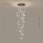 Готовая комбинация светильников LUANA MORE 10 ламп. Цвет Латунь Lampatron 5653-14613