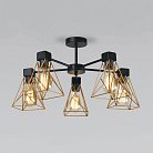 Потолочная люстра Eurosvet 70107/5 черный/латунь Trappola a061402