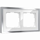 Рамка на 2 поста Werkel W0022850 белый/серебро Baguette a060231