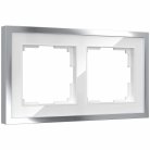 Рамка на 2 поста Werkel W0022850 белый/серебро Baguette a060231
