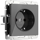 Розетка с заземлением и шторками (графит акрил) Werkel W1171144 a064091