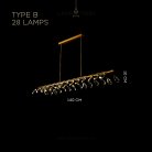 Реечный, рядный светильник GLORIOLE UP DOWN LINE Тип B (Кристаллы — Вниз). 28 LED. Lampatron gloriole-up-down-line-b-28 9126-25980