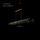 Реечный, рядный светильник GLORIOLE UP DOWN LINE Тип B (Кристаллы — Вниз). 28 LED. Lampatron gloriole-up-down-line-b-28 9126-25980
