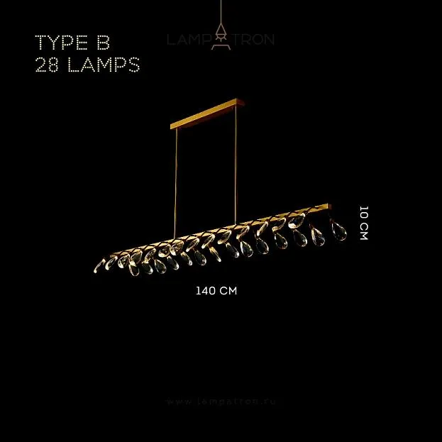 Реечный, рядный светильник GLORIOLE UP DOWN LINE Тип B (Кристаллы — Вниз). 28 LED. Lampatron gloriole-up-down-line-b-28 9126-25980 Реечный, рядный светильник GLORIOLE UP DOWN LINE Тип B (Кристаллы — Вниз). 28 LED. Lampatron gloriole-up-down-line-b-28 9126-25980