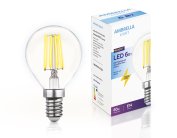Лампа светодиодная филаментная Ambrella light 204215 E14 6W 4200K прозрачная