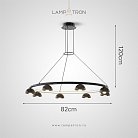 Кольцевые люстры и светильники TORBERG Тип A. 8 плафонов Lampatron 8663-24207