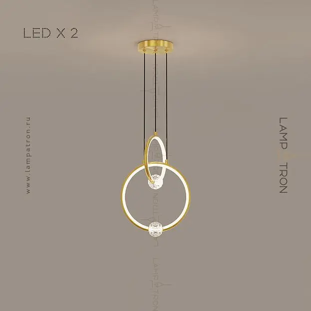 Подвесной светильник LUANA 2 кольца. Цвет Латунь. Белый свет Lampatron 5324-13646 Подвесной светильник LUANA 2 кольца. Цвет Латунь. Белый свет Lampatron 5324-13646