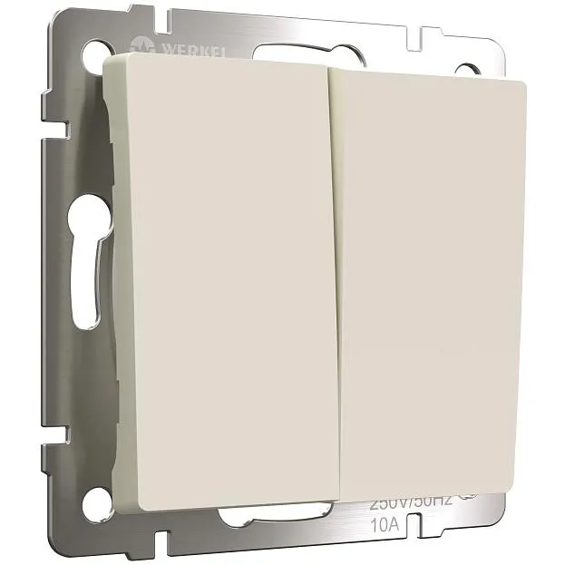 Выключатель двухклавишный Werkel W1120062 (айвори матовый) a059280 Выключатель двухклавишный Werkel W1120062 (айвори матовый) a059280