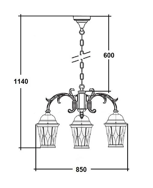 Уличный светильник подвесной Oasis Light 91470M/3/16 Gw ромб ASTORIA 2M