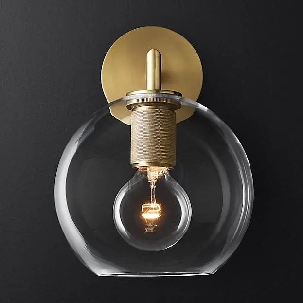 Бра Rh Utilitaire Globe Shade Single Sconce Brass 123276-22 ImperiumLoft Бра Rh Utilitaire Globe Shade Single Sconce Brass 123276-22 ImperiumLoft