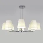 Подвесная люстра с тканевыми абажурами Eurosvet 60155/8 хром Amaretto a065003