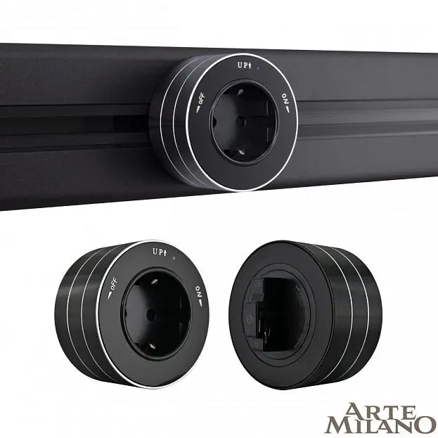 Трековая розетка, 16A 250V Arte Milano 380011TS/ES Black Am Трековая розетка, 16A 250V Arte Milano 380011TS/ES Black Am