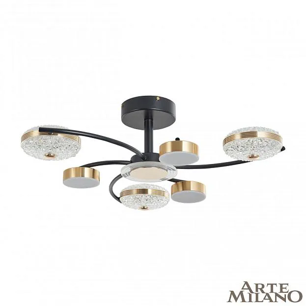 Потолочная люстра Arte Milano 279169/3+3 BK/GD Ferrara-72069 Потолочная люстра Arte Milano 279169/3+3 BK/GD Ferrara-72069