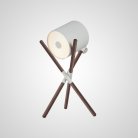 Настольная лампа CATAPULT T Белый плафон. Темное дерево. Lampatron 1243-5155