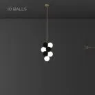 Подвесной светильник LATTE COSY 10 шаров (4 лампы). Цвет Черный Lampatron 8340-22748
