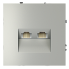 Розетка компьютерная встраиваемая  Voltum VLS060205 S70 двойная RJ45+RJ45 кат.6, (сталь)