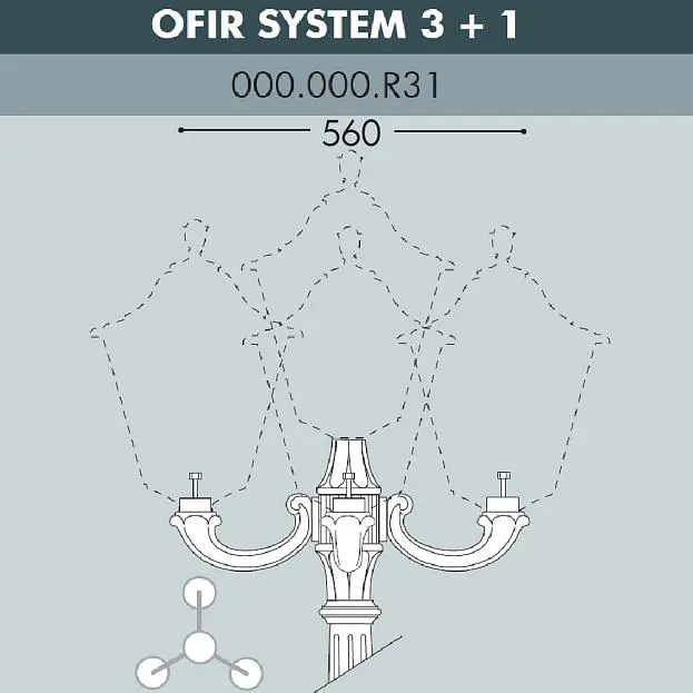 Консоль для паркового фонаря FUMAGALLI OFIR SYS 3L+1 000.000.R31.A0 Консоль для паркового фонаря FUMAGALLI OFIR SYS 3L+1 000.000.R31.A0