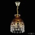 Подвесной светильник бронзовый Bohemia Ivele Crystal  5478/22 G Amber/M-1G Leafs
