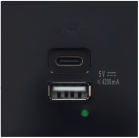 USB зарядное устройство, 4.2A , Type A + C, 2 мод., черн. Donel DUSB4200ANCF 45х45
