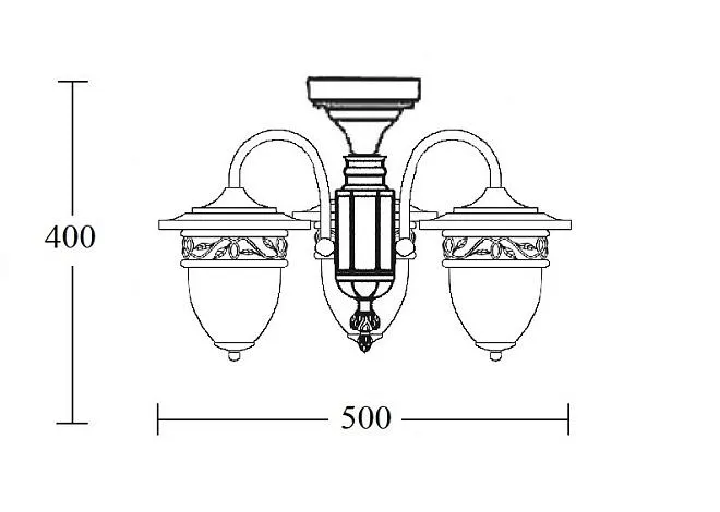 Потолочный светильник уличный Oasis Light 87270LA/18/3 Gb KRAKOV 1 L