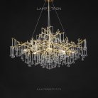 Люстра WATERDROPS WIDE 10 ламп. Цвет золото Lampatron f-waterdrops-wide-10-gold 8853-24929