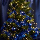 Светодиодная гирлянда 2м + 1м теплый белыйстатичная с питанием от батареек прозрачный шнур Feron 32985 CL53