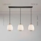 Готовая комбинация светильников HEMING COMBO 3 лампы. Тип B. Планка Lampatron 7550-21105