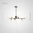 Люстра PROTON 9 ламп. Цвет Черный Lampatron 5472-14150